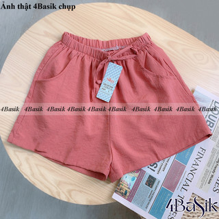 Quần short, quần đùi nữ vải đũi siêu mát - 4BASIC - SD01