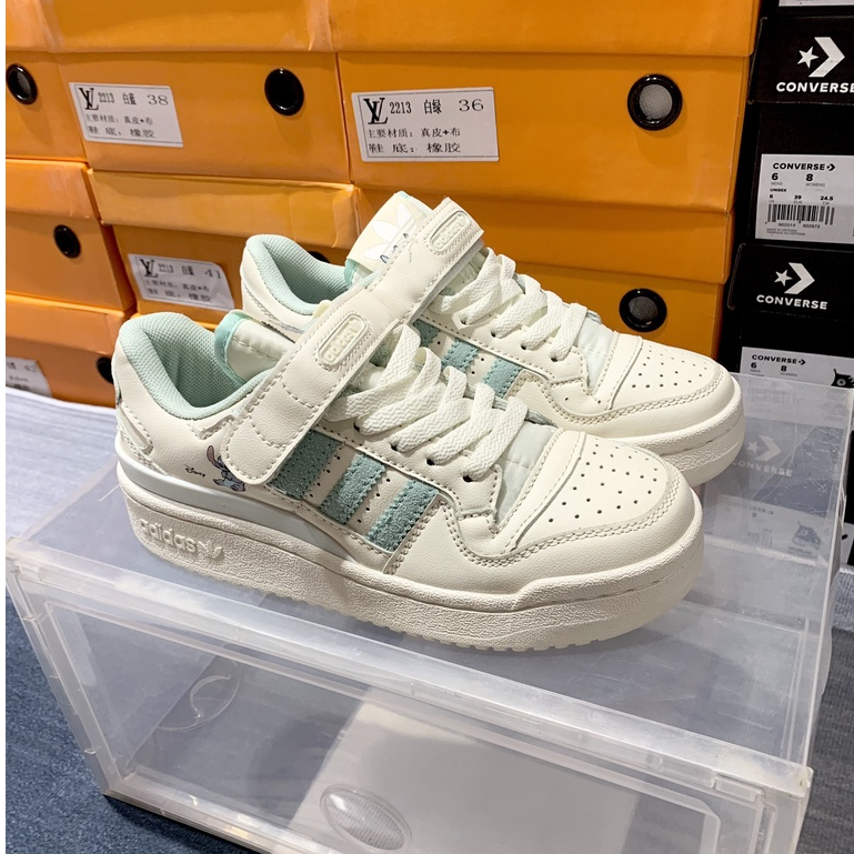 GIÀY ADIDAS FORUM DISNEY WHITE GREEN  MÀU XANH QUAI DÁN