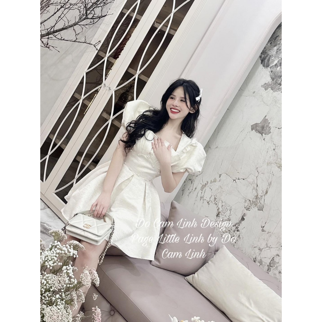 ĐẦM CÔNG CHÚA XẾP NGỰC ĐINH ĐÁ TAY PHỒNG