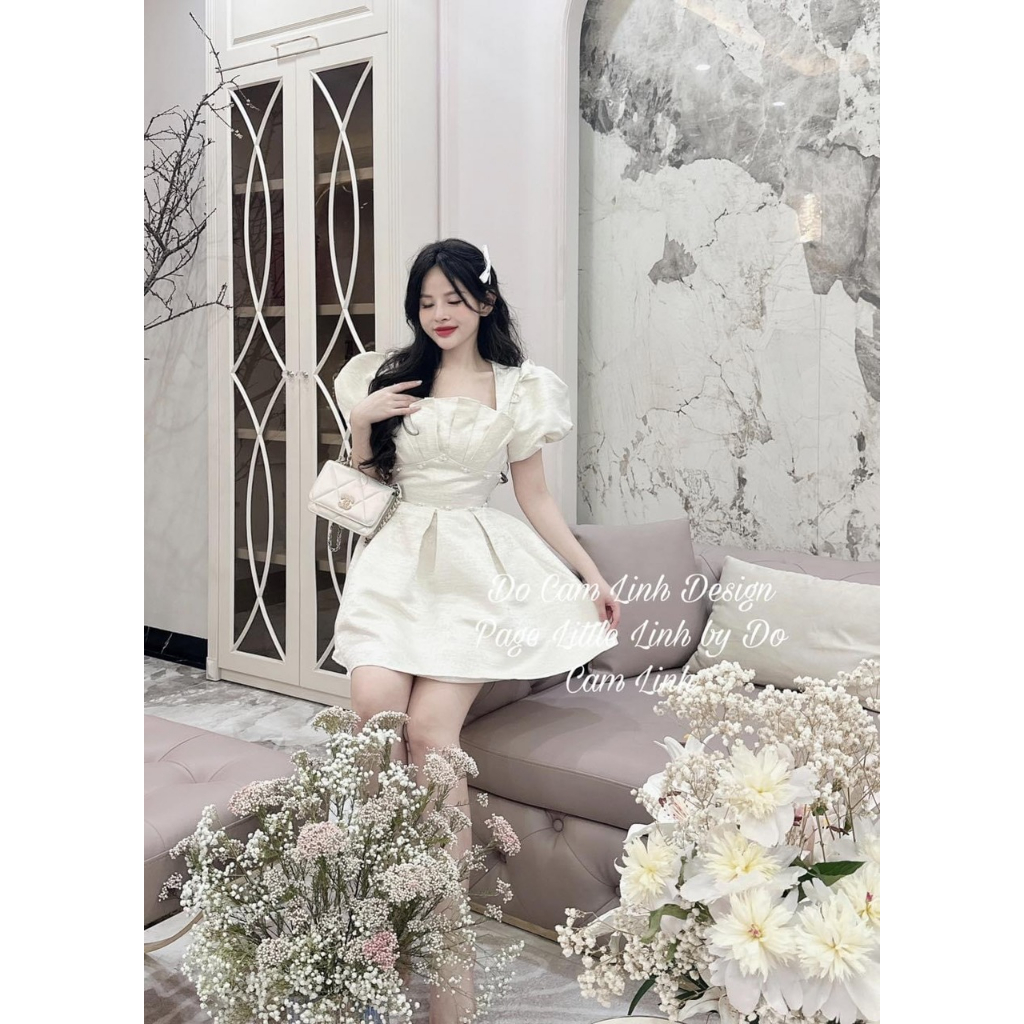 ĐẦM CÔNG CHÚA XẾP NGỰC ĐINH ĐÁ TAY PHỒNG