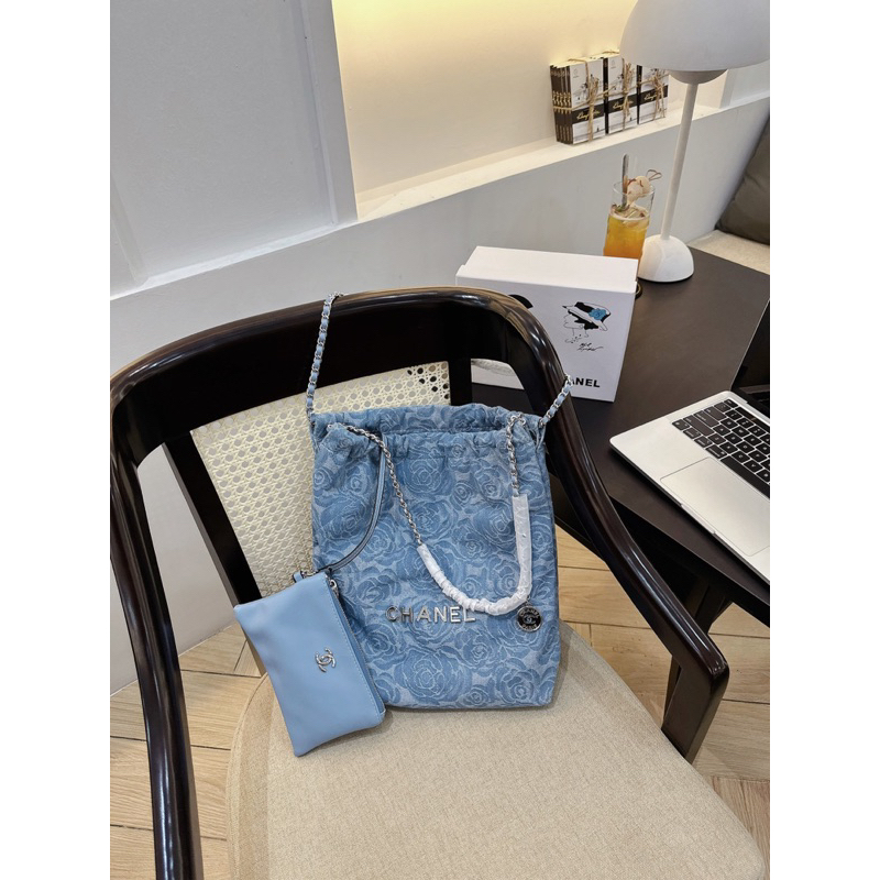 Túi tote hobo shopping siêu hot sang chảnh 32cm xanh jean