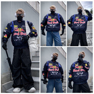  Áo Khoác Dù Red Bull Biker Racing Jacket 2 Lớp Logo In Form Rộng Unisex Nam Nữ - Azura3 Store 