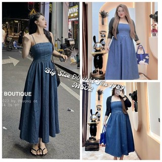 Đầm Jean 2 Dây Dáng Dài Big Size (55kg đến 100kg) MS02