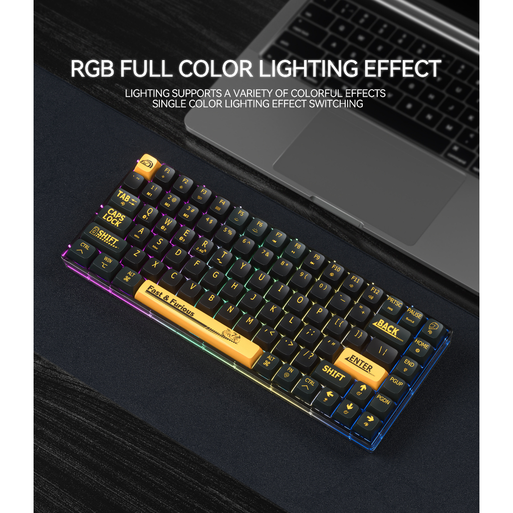 Bàn phím cơ không dây bluetooth Calstone Roadster F84 Gateron Switches Full Key HotSwap