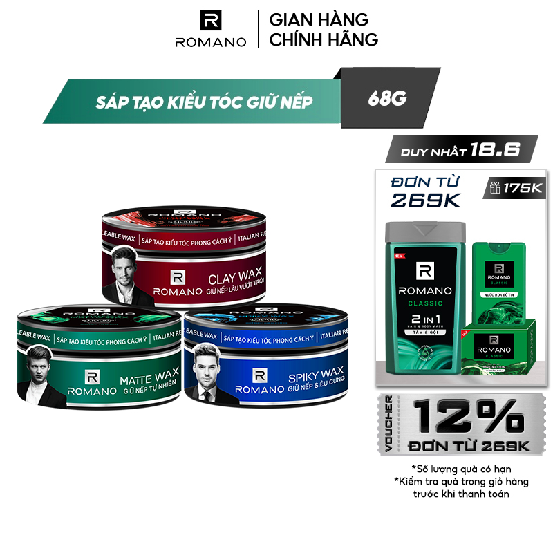Sáp tạo kiểu tóc Romano Restyleable 68g