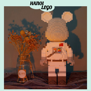 Đồ chơi mô hình lắp ráp Gấu Bearbrick 3D size 12cm lắp ráp xếp hình mini 3D dễ thương