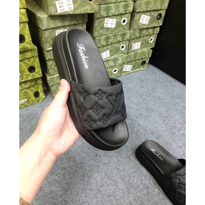 Dép L.V nhựa đúc dẻo đế 5p hàng QC loại 1 siêu nhẹ êm