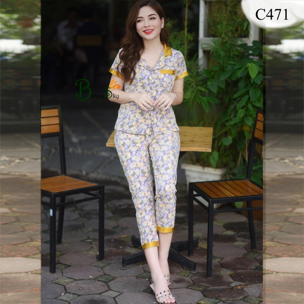 ĐỒ BỘ MẶC NHÀ CHẤT LIỆU LỤA MỀM MỊN HỌA TIẾT ĐỘC ĐÁO MÀU KHÁCH TỰ CHỌN