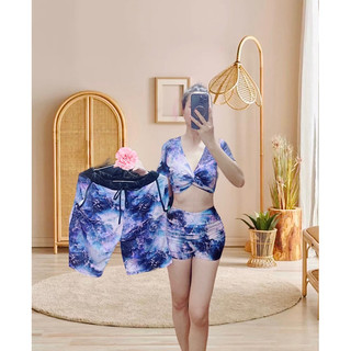 set đôi nam nữ đi biển, bơi