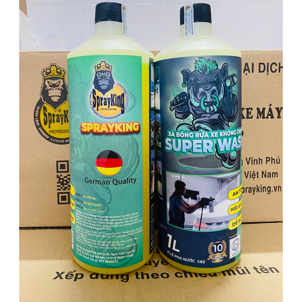 Nước rửa xe bọt tuyết không chạm SPRAYKING SUPER WASH 1 Lít, rửa xe siêu sạch, siêu sáng bóng