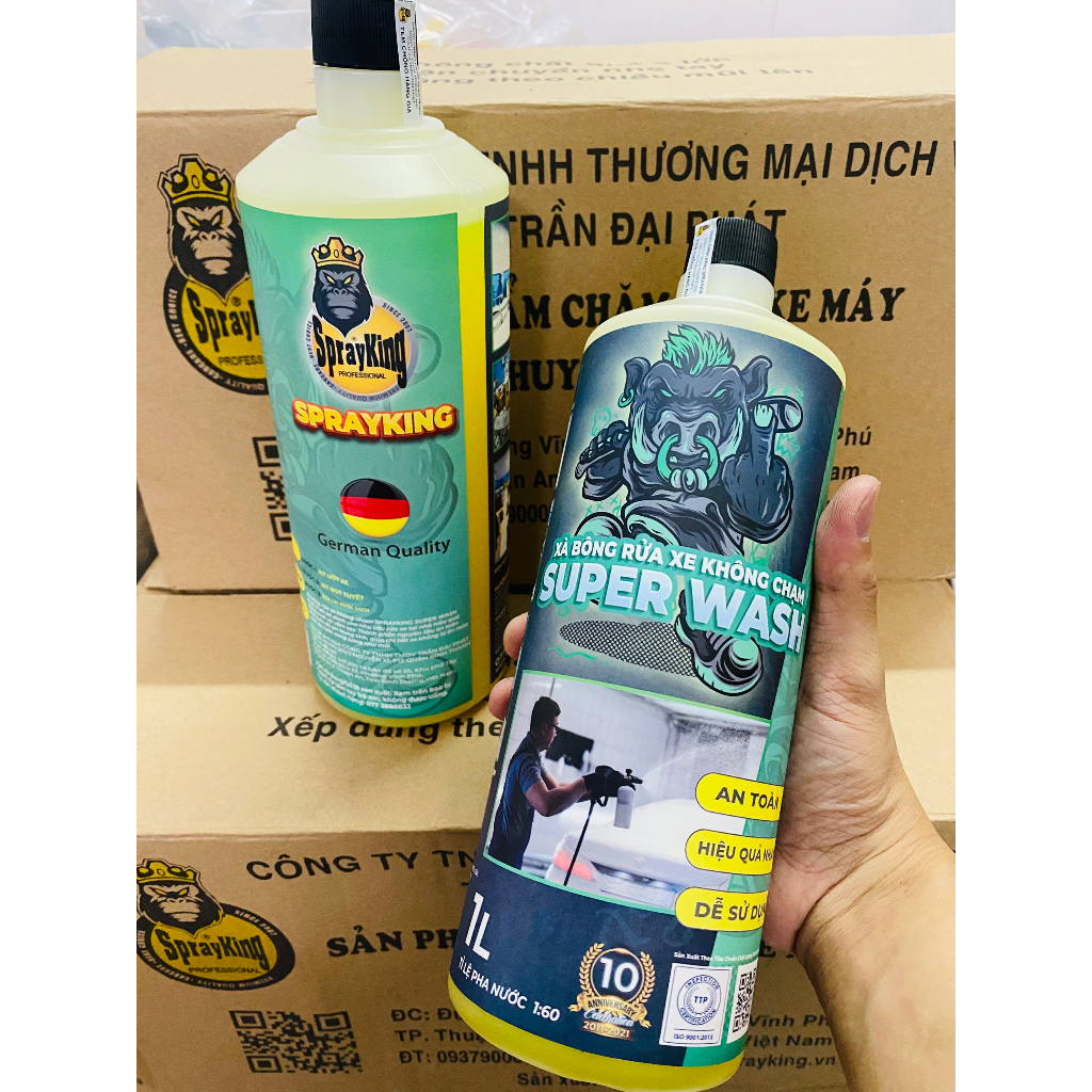 Nước rửa xe bọt tuyết không chạm SPRAYKING SUPER WASH 1 Lít, rửa xe siêu sạch, siêu sáng bóng