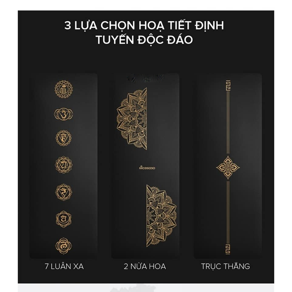 Thảm Cao Su Họa Tiết Mạ Vàng Chính Hãng Nicegood - Tặng Hộp + Túi Đựng Thảm Cao Cấp