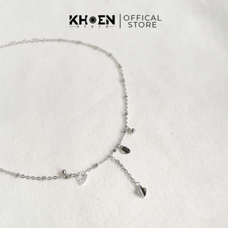 Vòng cổ - Dây chuyền trái tim đá - xi bạc 925