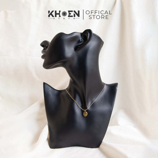 Vòng cổ - mặt tròn vàng - thép - khoen store