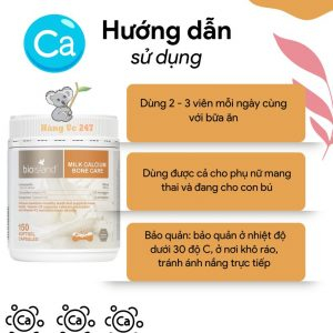 Canxi Milk Calcium Bone Care Bio Island ( Bonecare 150 viên), Canxi hữu cơ bio island bone care 150v, Canxi bò sữa úc