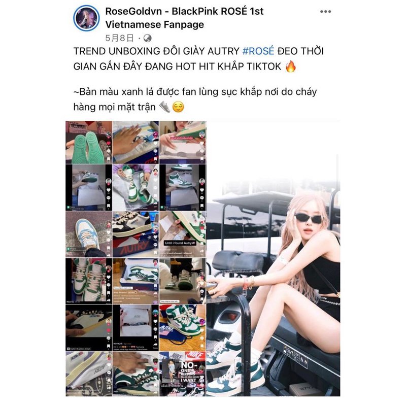 Giày sneaker Autry cổ cao hot hit giống Rosé,Jennie,Lisa Blackpink full box