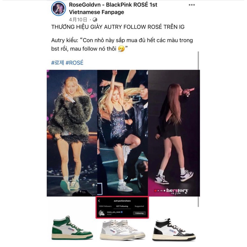 Giày sneaker Autry cổ cao hot hit giống Rosé,Jennie,Lisa Blackpink full box