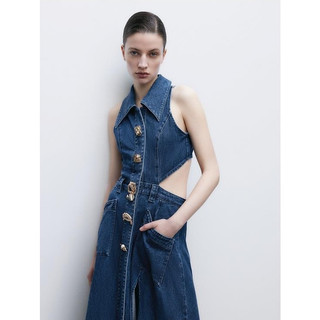 B002 váy denim kiểu yếm xuất dư của urban revivo