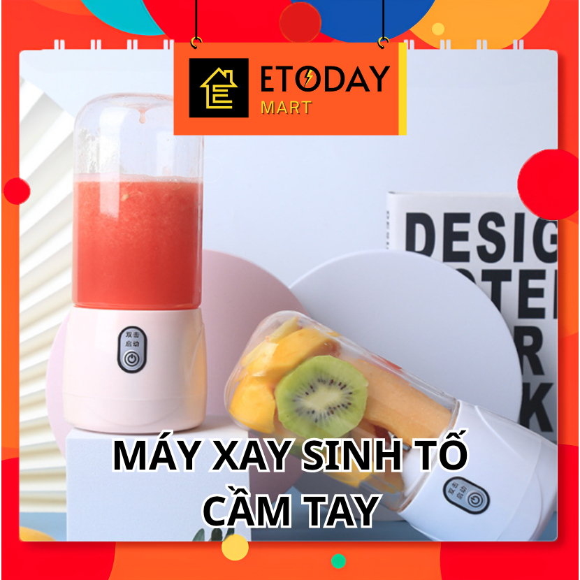 Máy Xay Sinh Tố Mini Dung Tích 410Ml, Sạc Pin Cầm Tay Tiện Lợi - Etoday Mart