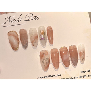 Nailbox nâu thạch loang mix ẩn xà cừ