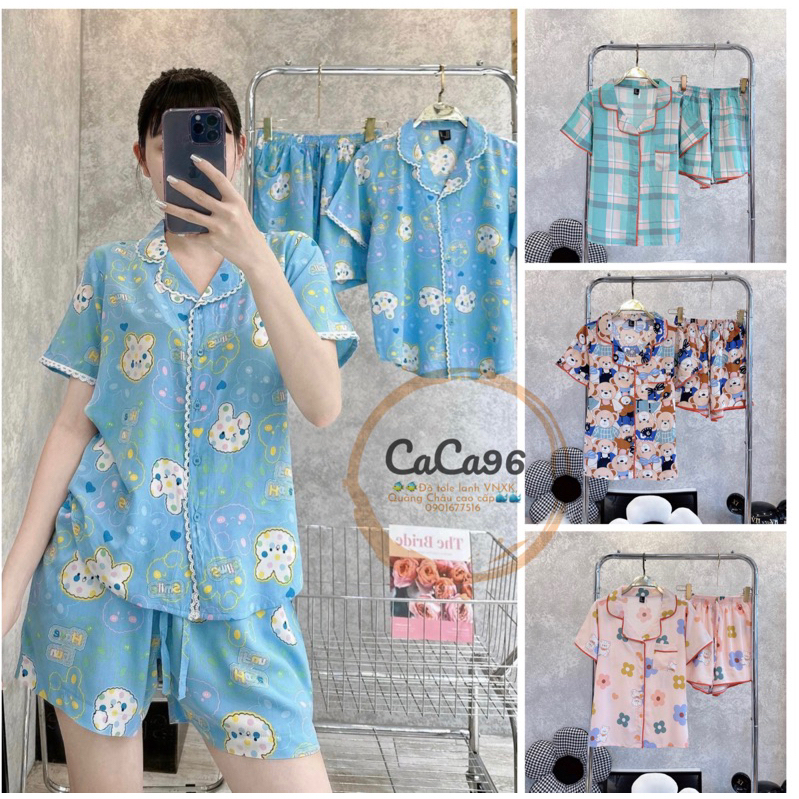 Đồ bộ tole nữ,bộ lanh mặc nhà tay pyjama ngắn quần đùi F21 VNXK size 43-75kg.