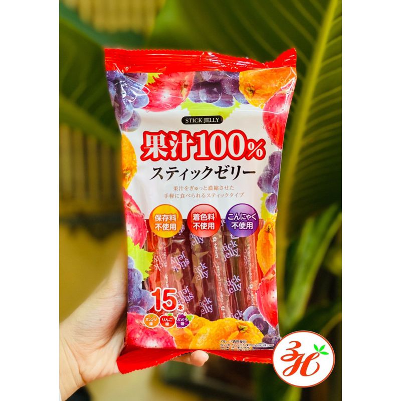 Thạch que trái cây RIBON màu xanh và đỏ -  Nhật bản