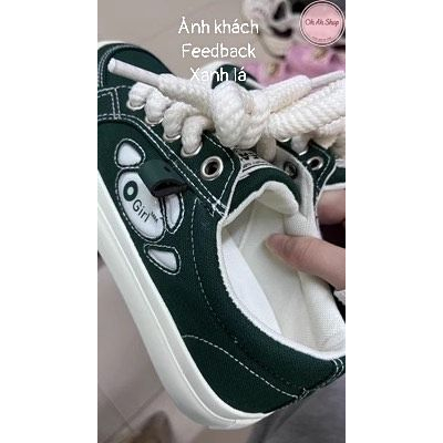 🍓  Giày Nữ Đi Học Giày Vải Canvas O'girl Đen Trắng Hàng Loại 1