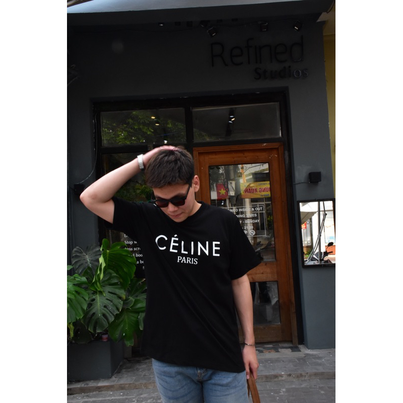 Áo Thun Cộc Tay Unisex Nam Nữ Hàn Quốc Céline' Paris