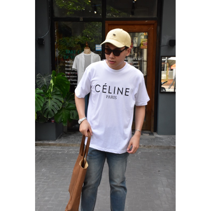 Áo Thun Cộc Tay Unisex Nam Nữ Hàn Quốc Céline' Paris