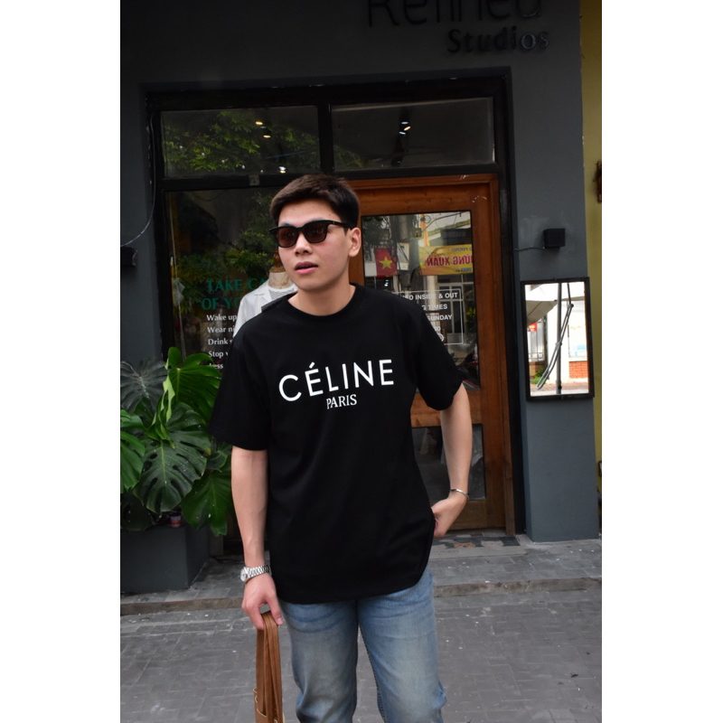 Áo Thun Cộc Tay Unisex Nam Nữ Hàn Quốc Céline' Paris