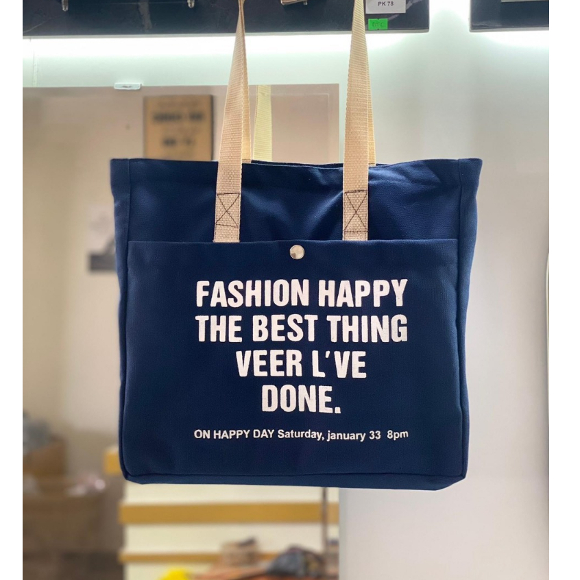 Túi tote vải canvas túi đeo vai đi học đi chơi có ngăn phụ thời trang hàn quốc Hiếu Túi 865 | BigBuy360 - bigbuy360.vn