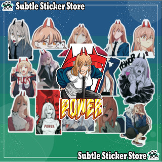- Set 10/15 Sticker Power nhân vật anime Chainsaw Man hình dán chibi trang trí siêu đẹp