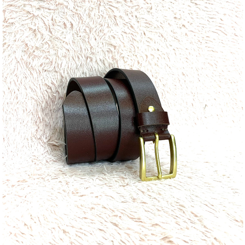 Thắt Lưng Nam  Da Bò Nguyên Tắm Cao Cấp Khoá đồng nguyên khối Bản Rộng 3.7cm Hai Màu Đen Và Nâu Bảo Hành Da 24 Tháng