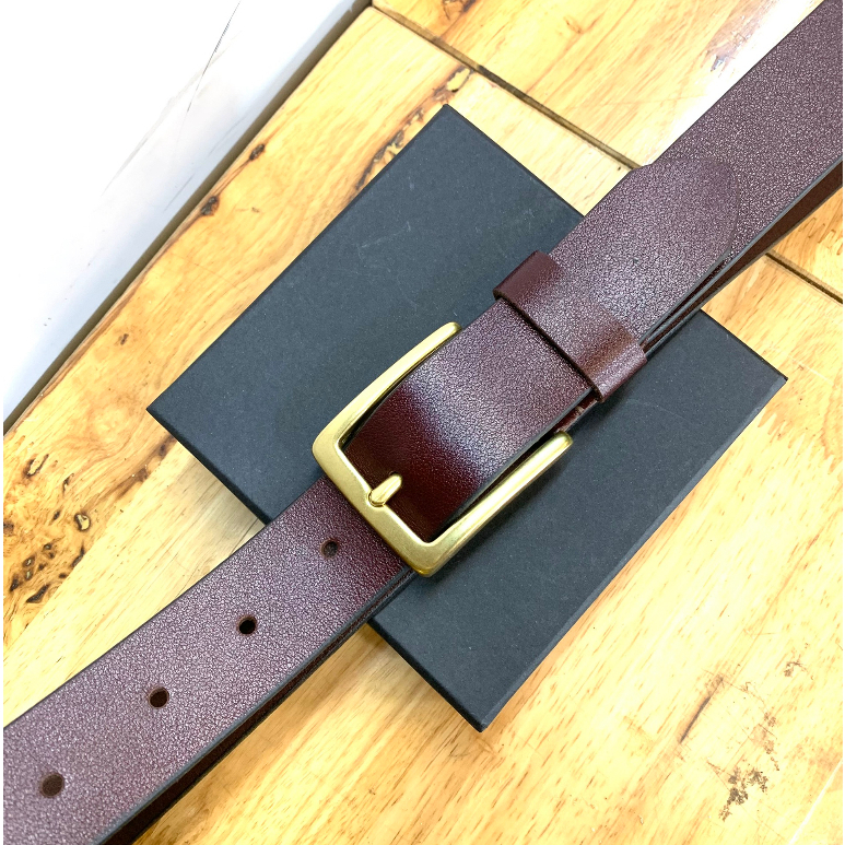 Thắt Lưng Nam  Da Bò Nguyên Tắm Cao Cấp Khoá đồng nguyên khối Bản Rộng 3.7cm Hai Màu Đen Và Nâu Bảo Hành Da 24 Tháng
