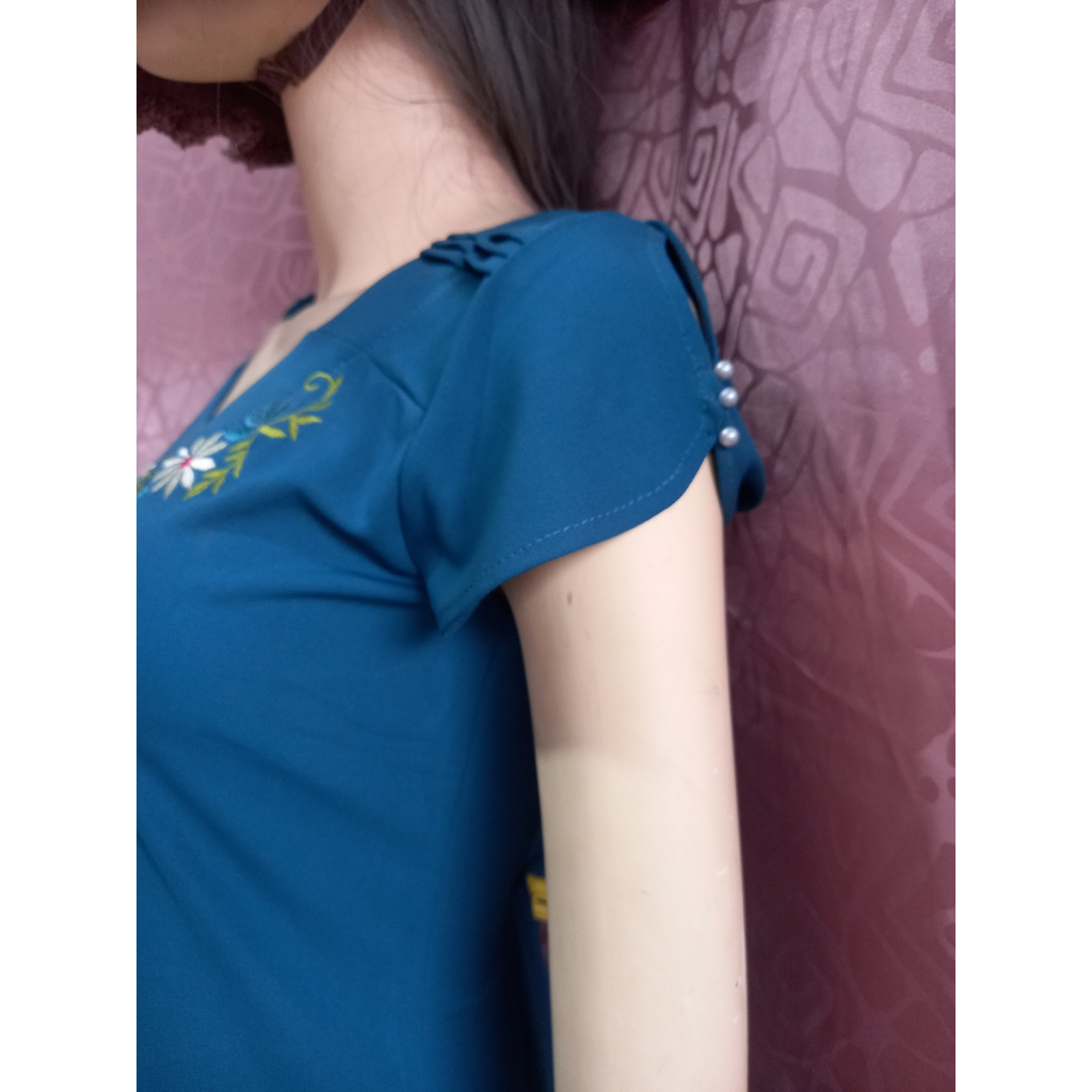 Bộ trung Niên mặc nhà thêu hoa Quần Dài - Sang Trọng,Lịch Sự - Vải solen hàn quốc ,Mát Tặng Bà Tặng Mẹ