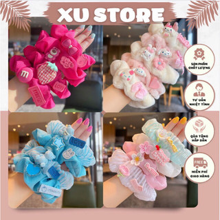 Dây buộc tóc, Cột Tóc Đính Charm Scrunchies Phong Cách Hàn Quốc nhiều kiểu Dễ Thương.