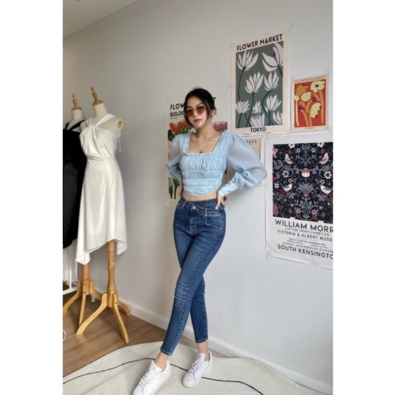 Quần Jeans skinny lệch - Beachclub