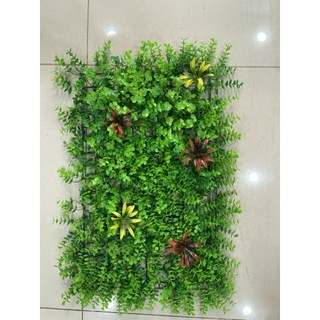 Thảm cỏ tai chuột nhân tạo có hoa gắn sẵn trang trí decor(HOA TO)