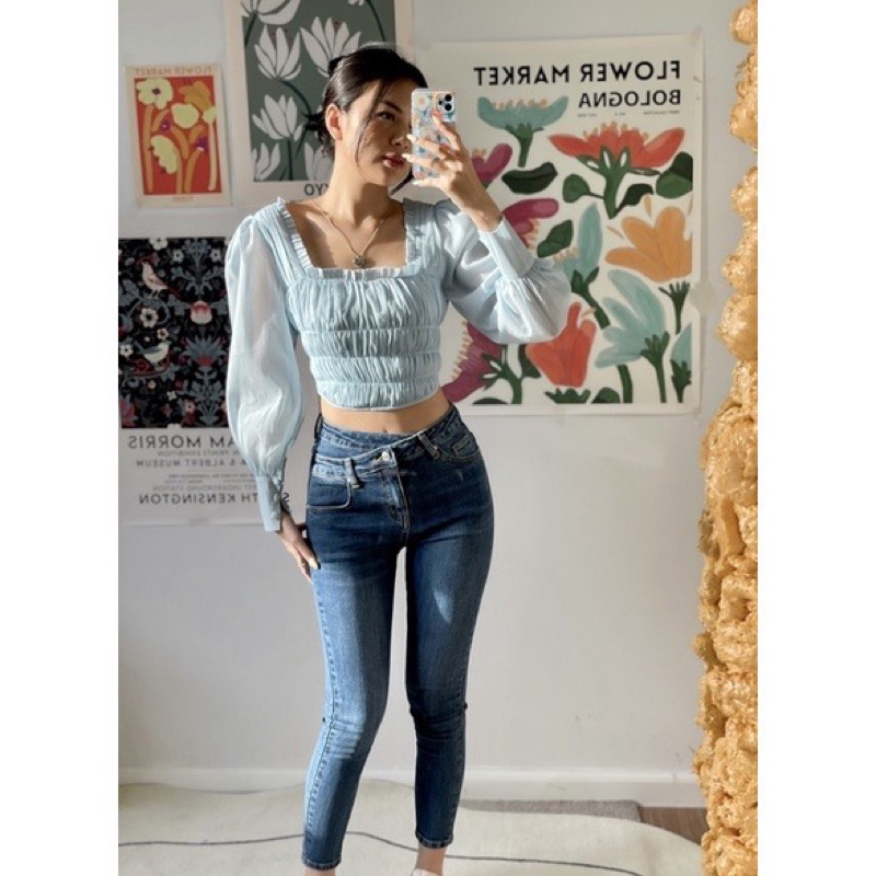 Quần Jeans skinny lệch - Beachclub