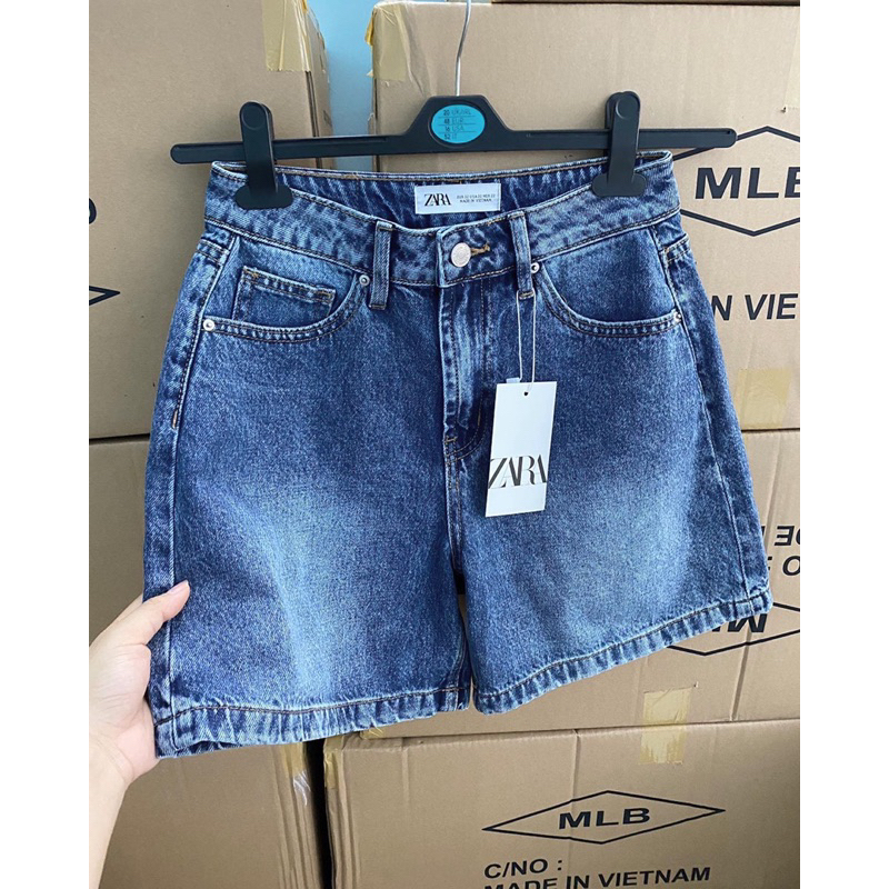 Quần short jeans lưng cao ZR dư xịn