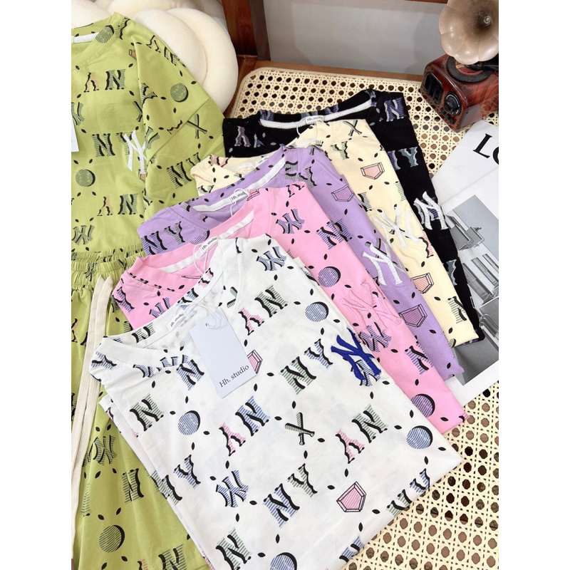 Bộ Cotton Phom Rộng Phối Hình Chất Mát