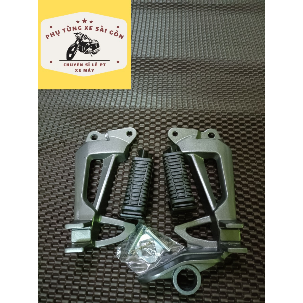 Pát gác chân nhôm cho xe Sirius kèm để chân xếp