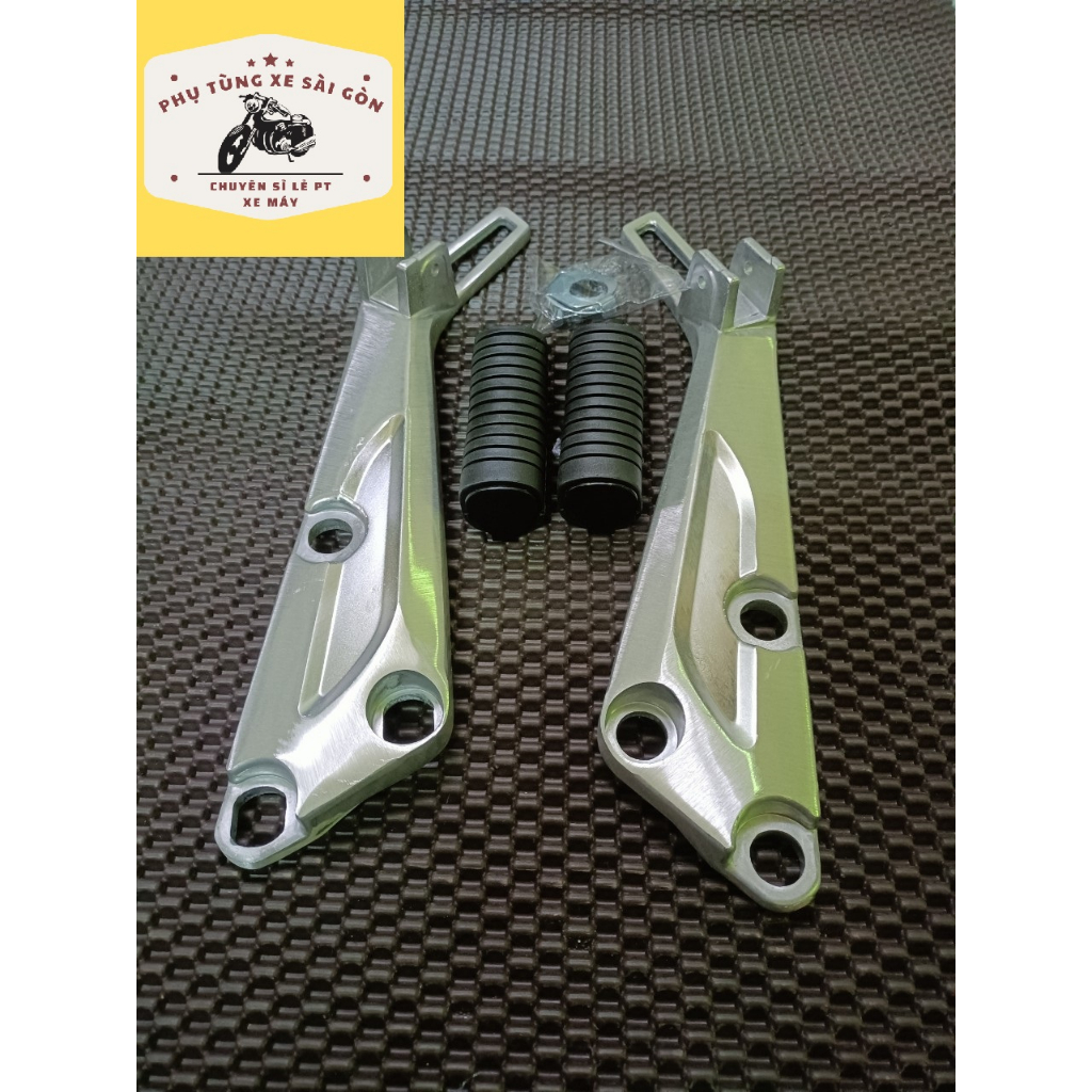 Pát gác chân nhôm cho xe Wave nhỏ loại dài kèm để chân xếp