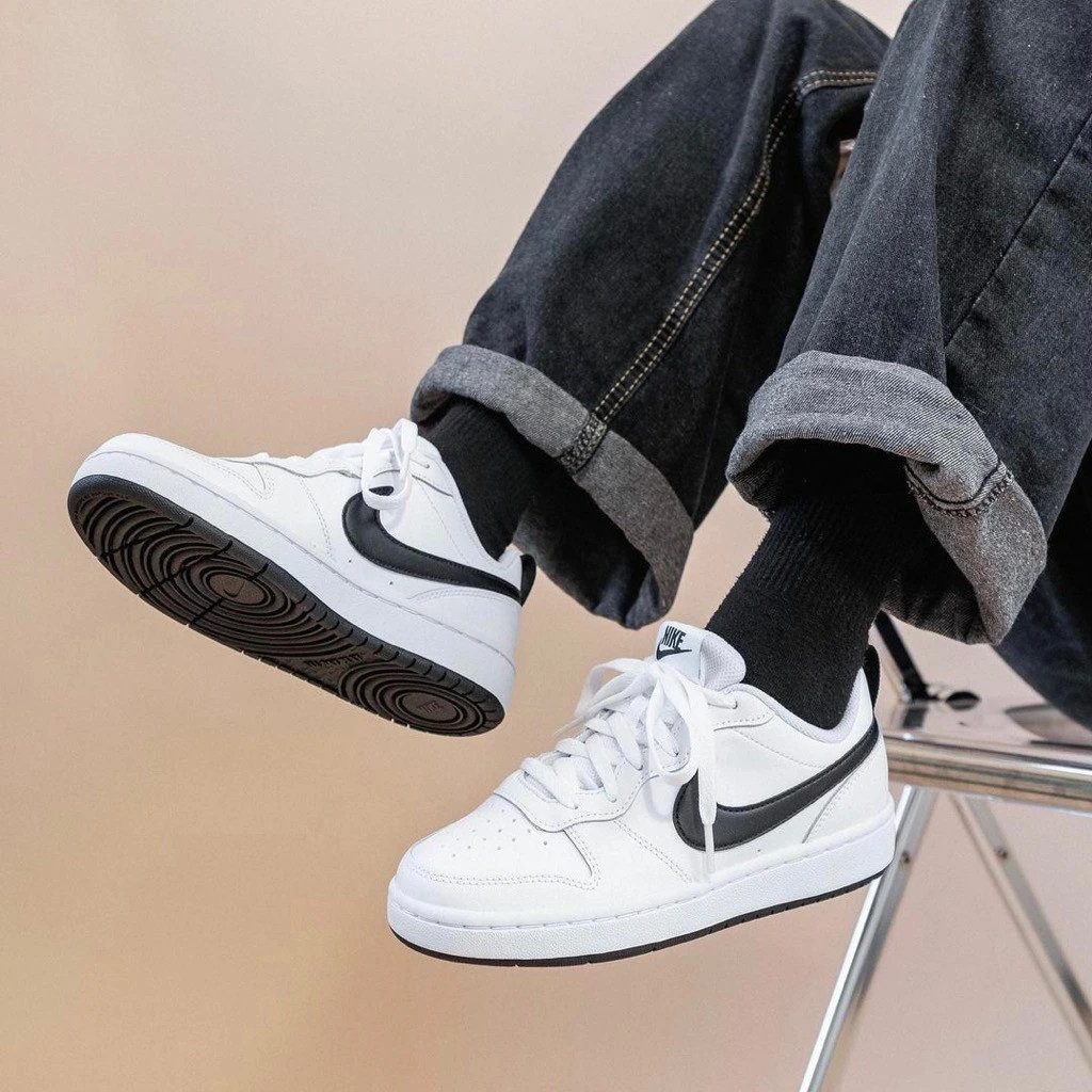 Giày Sneaker Nike Court Borough Low 2 White Black  | PiuPiu Authentic