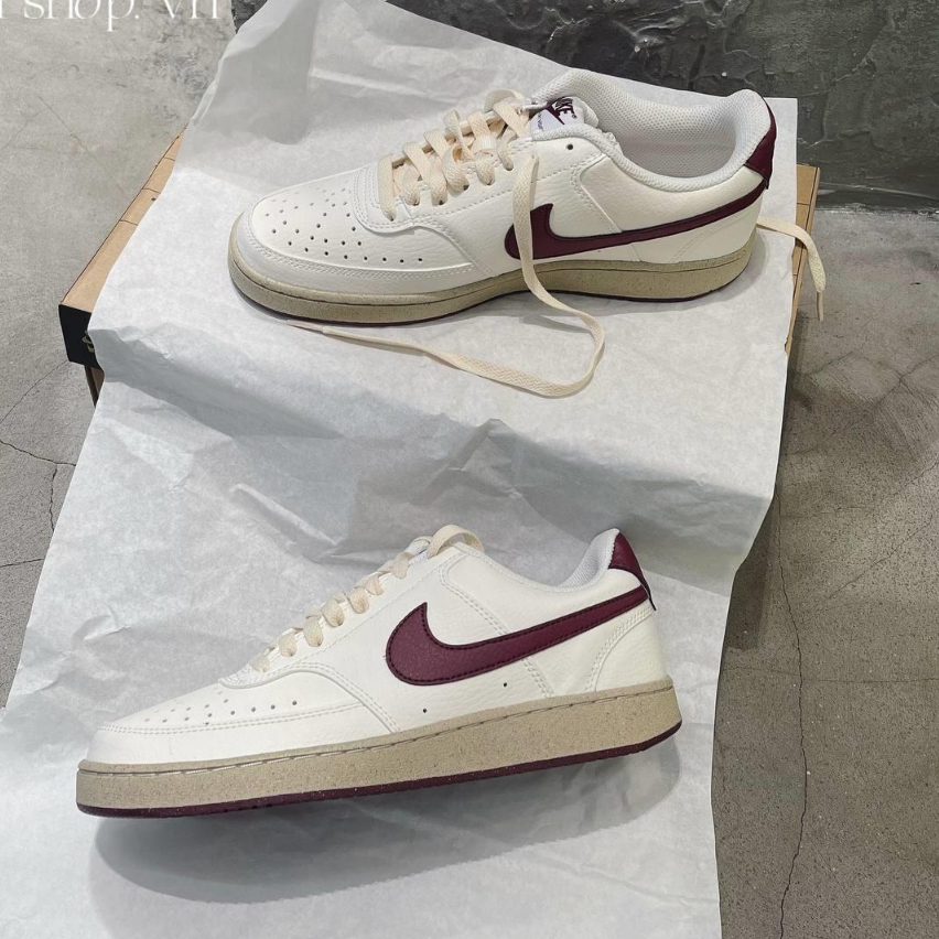 Giày Sneaker Nike Court Vision Low Next Nature Sail Dark  Trắng Đỏ | PiuPiu Authentic