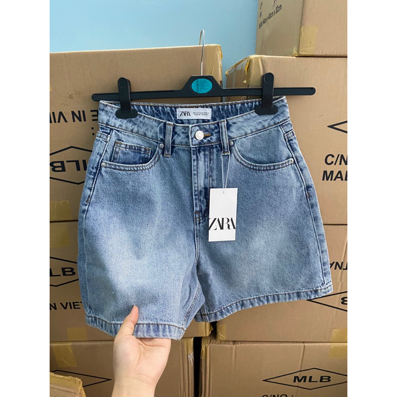 Quần short jeans lưng cao ZR dư xịn