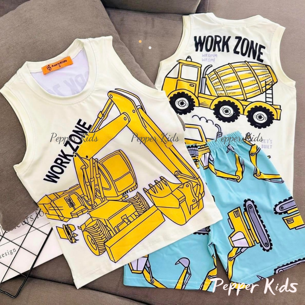 ĐỒ BỘ BÉ TRAI- Đồ bộ sát nách 3 lỗ thun lạnh in hình 3D SIÊU NHÂN HOẠT HÌNH KHỦNG LONG ngộ nghĩnh LOẠI 1