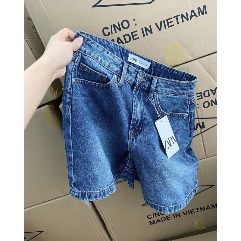 Quần short jeans lưng cao ZR dư xịn