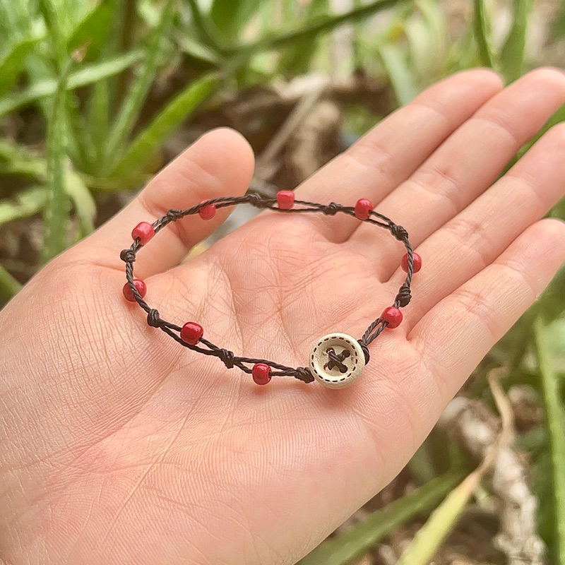 Vòng tay may mắn hạt cườm khuy gỗ | Vòng tay đôi,nhóm
