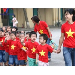 Áo  cờ đỏ sao vàng cho bé và người lớn  - Size 10ký - 15kg - 20kg - 25kg - 30kg -35kg S, M, L, XL, XXL, 3XL